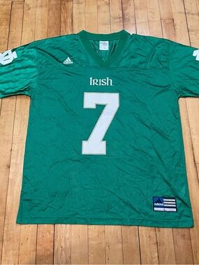Notre Dame Fighting Irish Jersey Mens Large Green NCAA Football Adidas #7